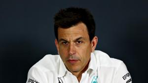 Mercedes GP Executive Director Toto Wolff talks in the Team Principals Press Conference during practice for the F1 Grand Prix of Azerbaijan at Baku City Circuit on April 26, 2019 in Baku, Azerbaijan.(Getty Images) Mercedes GP Executive Director Toto Wolff talks in the Team Principals Press Conference during practice for the F1 Grand Prix of Azerbaijan at Baku City Circuit on April 26, 2019 in Baku, Azerbaijan.(Getty Images)