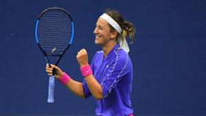 Victoria Azarenka celebrates after match point against Elise Mertens of Belgium.(USA TODAY Sports) Victoria Azarenka celebrates after match point against Elise Mertens of Belgium.(USA TODAY Sports)