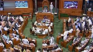 Lok Sabha Speaker Om Birla conducts proceedings during the opening day of Parliament's Monsoon Session in New Delhi on Monday.(PTI PHOTO.) Lok Sabha Speaker Om Birla conducts proceedings during the opening day of Parliament's Monsoon Session in New Delhi on Monday.(PTI PHOTO.)