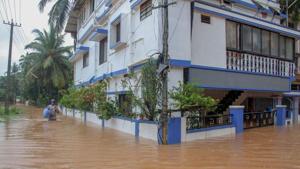 A flooded Jappinamogaru locality after heavy rainfall in Mangaluru, Karnataka, on September 11.(PTI) A flooded Jappinamogaru locality after heavy rainfall in Mangaluru, Karnataka, on September 11.(PTI)