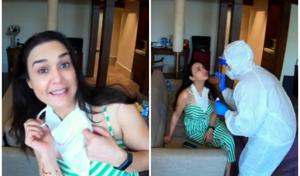 Preity Zinta shared a video of herself getting tested for Covid-19 and said that her result was negative. Preity Zinta shared a video of herself getting tested for Covid-19 and said that her result was negative.