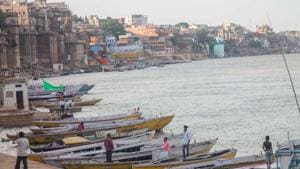 Boats anchored at a Ganga ghat in Varanasi, Uttar Pradesh.(PTI) Boats anchored at a Ganga ghat in Varanasi, Uttar Pradesh.(PTI)