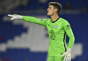 Chelsea's goalkeeper Kepa Arrizabalaga gestures during the English Premier League soccer match between Brighton and Chelsea at Falmer Stadium in Brighton, England.(AP) Chelsea's goalkeeper Kepa Arrizabalaga gestures during the English Premier League soccer match between Brighton and Chelsea at Falmer Stadium in Brighton, England.(AP)