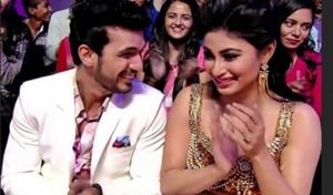 Arjun Bijlani with Mouni Roy at an event. Arjun Bijlani with Mouni Roy at an event.