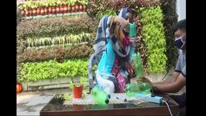 Environmentalist Dr. Nazia Rasool Latifi has begun to create vertical gardens using plastic bottles.(ANI) Environmentalist Dr. Nazia Rasool Latifi has begun to create vertical gardens using plastic bottles.(ANI)