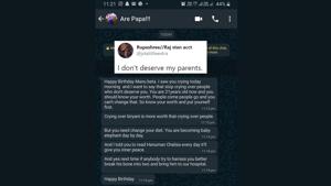The image tweeted shows a screenshot of the message.(Twitter/@jstalittleextra) The image tweeted shows a screenshot of the message.(Twitter/@jstalittleextra)