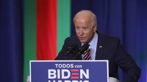 Democratic US presidential nominee Joe Biden speaks at a Hispanic Heritage Month event at Osceola Heritage Park in Kissimmee, Florida.(REUTERS) Democratic US presidential nominee Joe Biden speaks at a Hispanic Heritage Month event at Osceola Heritage Park in Kissimmee, Florida.(REUTERS)