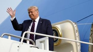 President Donald Trump arrives at Philadelphia International Airport to attend an ABC News town hall at National Constitution Center.(AP) President Donald Trump arrives at Philadelphia International Airport to attend an ABC News town hall at National Constitution Center.(AP)