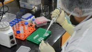 A research scientist works inside a laboratory of India's Serum Institute in Pune.(Reuters) A research scientist works inside a laboratory of India's Serum Institute in Pune.(Reuters)