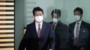Japan's outgoing Prime Minister Shinzo Abe.(AP)