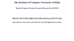ICSI CSEET results 2020.(Screengrab) ICSI CSEET results 2020.(Screengrab)