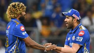 Mumbai Indians captain Rohit Sharma (R) celebrates with Lasith Malinga(AFP) Mumbai Indians captain Rohit Sharma (R) celebrates with Lasith Malinga(AFP)