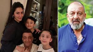 Maanayata Dutt has shared a family picture with husband Sanjay Dutt and their two kids. Maanayata Dutt has shared a family picture with husband Sanjay Dutt and their two kids.