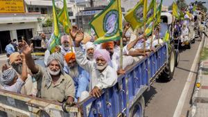 Members of various farmer organisations on their way to stage a protest against the central government over agriculture related ordinances, in Patiala (PTI Photo) Members of various farmer organisations on their way to stage a protest against the central government over agriculture related ordinances, in Patiala (PTI Photo)