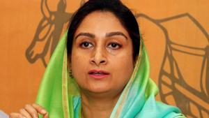 Former minister of food processing industries Harsimrat Kaur Badal(Sanjeev Kumar/Hindustan Times) Former minister of food processing industries Harsimrat Kaur Badal(Sanjeev Kumar/Hindustan Times)