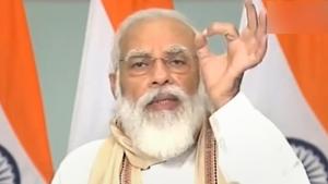 Prime Minister Narendra Modi addresses during the virtual inauguration of various railway projects in Bihar, in New Delhi, on Sept. 18, 2020.(PTI) Prime Minister Narendra Modi addresses during the virtual inauguration of various railway projects in Bihar, in New Delhi, on Sept. 18, 2020.(PTI)