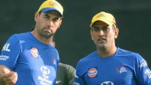 Chennai Super Kings Captain Mahendra Singh Dhoni and Coach Stephen Fleming during practice session.(Anil Dayal/Hindustan Times) Chennai Super Kings Captain Mahendra Singh Dhoni and Coach Stephen Fleming during practice session.(Anil Dayal/Hindustan Times)