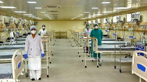 A newly constructed Covid ICU centre inaugurated by Madhya Pradesh chief minister Shivraj Singh Chouhan, at Madhav Nagar hospital in Ujjain on Friday.(ANI) A newly constructed Covid ICU centre inaugurated by Madhya Pradesh chief minister Shivraj Singh Chouhan, at Madhav Nagar hospital in Ujjain on Friday.(ANI)