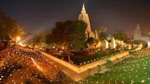 Lord Buddha is said to have found enlightenment while sitting under a Peepal tree at the Mahabodhi temple complex in Bodh Gaya.(PTI Photo/File) Lord Buddha is said to have found enlightenment while sitting under a Peepal tree at the Mahabodhi temple complex in Bodh Gaya.(PTI Photo/File)