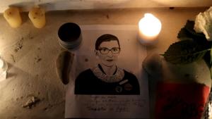 Candles and an image of late U.S. Supreme Court Justice Ruth Bader Ginsburg are seen as people gather in front of the U.S. Supreme Court following her death.(REUTERS) Candles and an image of late U.S. Supreme Court Justice Ruth Bader Ginsburg are seen as people gather in front of the U.S. Supreme Court following her death.(REUTERS)