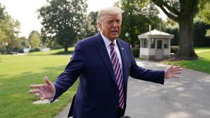 US President Donald Trump talks to reporters as he departs for campaign travel to Minnesota from the South Lawn at the White House in Washington.(REUTERS) US President Donald Trump talks to reporters as he departs for campaign travel to Minnesota from the South Lawn at the White House in Washington.(REUTERS)