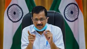 Delhi Chief Minister Arvind Kejriwal addresses a digital press conference in New Delhi.(PTI) Delhi Chief Minister Arvind Kejriwal addresses a digital press conference in New Delhi.(PTI)