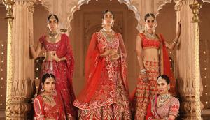Reynu Taandon’s models looked straight out of a folklore tale styled in wedding finery, that was dominated with hues of reds. Reynu Taandon’s models looked straight out of a folklore tale styled in wedding finery, that was dominated with hues of reds.