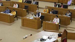 Chief minister Biplab Kumar Deb, in his speech in the assembly, highlighted government initiatives, including health equipment, Covid tests, medicines to tackle the Covid-19 situation. (Photo @CmoTripura) Chief minister Biplab Kumar Deb, in his speech in the assembly, highlighted government initiatives, including health equipment, Covid tests, medicines to tackle the Covid-19 situation. (Photo @CmoTripura)