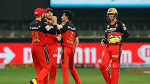 Yuzvendra Chahal celebrates with his teammates. (IPL/Twitter) Yuzvendra Chahal celebrates with his teammates. (IPL/Twitter)