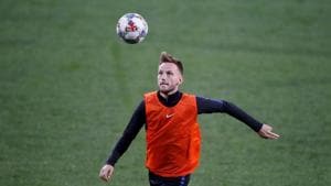 FILE PHOTO: Soccer Football - UEFA Nations League - Croatia Training - HNK Rijeka Stadium, Rijeka, Croatia - October 11, 2018 Croatia's Ivan Rakitic during training Action Images via Reuters/Carl Recine/File Photo(Action Images via Reuters) FILE PHOTO: Soccer Football - UEFA Nations League - Croatia Training - HNK Rijeka Stadium, Rijeka, Croatia - October 11, 2018 Croatia's Ivan Rakitic during training Action Images via Reuters/Carl Recine/File Photo(Action Images via Reuters)