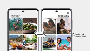 Samsung has introduced a ground-breaking innovation called Quick Switch, which allows you to switch from a private to a main gallery on your phone in a matter of seconds.(Samsung) Samsung has introduced a ground-breaking innovation called Quick Switch, which allows you to switch from a private to a main gallery on your phone in a matter of seconds.(Samsung)
