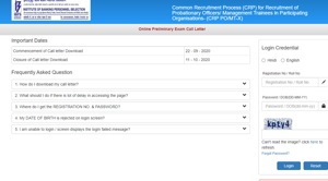 IBPS PO admit card 2020.(Screengrab) IBPS PO admit card 2020.(Screengrab)