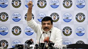 Senior AAP leader and Rajya Sabha member Sanjay Singh addressing a press conference, at AAP Headquarters, in New Delhi on Friday, September 18, 2020. (Photo by Sanjeev Verma/Hindustan Times) Senior AAP leader and Rajya Sabha member Sanjay Singh addressing a press conference, at AAP Headquarters, in New Delhi on Friday, September 18, 2020. (Photo by Sanjeev Verma/Hindustan Times)