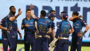 Mumbai Indians players celebrate a wicket against Kolkata Knight Riders. (IPL/Twitter) Mumbai Indians players celebrate a wicket against Kolkata Knight Riders. (IPL/Twitter)