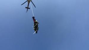 The image shows the horse being rescued by the helicopter.(Facebook/Orange County Fire Authority) The image shows the horse being rescued by the helicopter.(Facebook/Orange County Fire Authority)