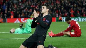 Atletico Madrid’s Alvaro Morata celebrates scoring a goal.(Reuters) Atletico Madrid’s Alvaro Morata celebrates scoring a goal.(Reuters)