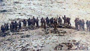 In this September 8 file photo, Chinese soldiers armed with stick-machetes during their deployment along the Line of Actual Control in Eastern Ladakh sector.(ANI Photo) In this September 8 file photo, Chinese soldiers armed with stick-machetes during their deployment along the Line of Actual Control in Eastern Ladakh sector.(ANI Photo)