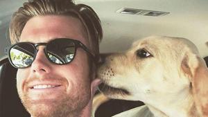 Jimmy Neesham is a dog lover(Image Credit: Kings XI Punjab/Twitter) Jimmy Neesham is a dog lover(Image Credit: Kings XI Punjab/Twitter)