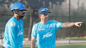 Dubai: Head Coach Ricky Ponting and Captain Shreyas Iyer of Delhi Capitals(PTI) Dubai: Head Coach Ricky Ponting and Captain Shreyas Iyer of Delhi Capitals(PTI)