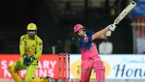 Rajasthan Royals captain Steve Smith plays a shot during IPL 2020 cricket match against Chennai Super Kings, at Sharjah Cricket Stadium, Sharjah, United Arab Emirates.(Photo: PTI) Rajasthan Royals captain Steve Smith plays a shot during IPL 2020 cricket match against Chennai Super Kings, at Sharjah Cricket Stadium, Sharjah, United Arab Emirates.(Photo: PTI)