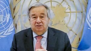 UN Secretary-General Antonio Guterres, delivers opening remarks to the high-level virtual panel entitled 