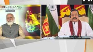 Prime Minister Narendra Modi holds bilateral talks with Sri Lanka’s Mahinda Rajapaksa.(ANI) Prime Minister Narendra Modi holds bilateral talks with Sri Lanka’s Mahinda Rajapaksa.(ANI)