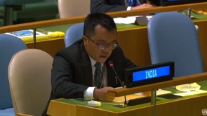 Mijito Vinito, First Secretary, India Mission to UN exercises India’s right of reply to Pakistan PM at UNGA(ANI Photo) Mijito Vinito, First Secretary, India Mission to UN exercises India’s right of reply to Pakistan PM at UNGA(ANI Photo)