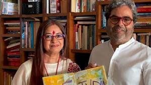 Vishal Bharadwaj with his wife Rekha Bharadwaj. Vishal Bharadwaj with his wife Rekha Bharadwaj.