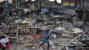A view of demolished structures after DDA officials took action against encroachments at Batla House in Okhla, New Delhi.(Sanchit Khanna/HT PHOTO) A view of demolished structures after DDA officials took action against encroachments at Batla House in Okhla, New Delhi.(Sanchit Khanna/HT PHOTO)
