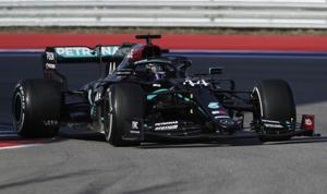 Formula One F1 - Russian Grand Prix - Sochi Autodrom, Sochi, Russia - September 27, 2020. Mercedes' Lewis Hamilton in action during the race. Pool via REUTERS/Pavel Golovkin(Pool via REUTERS) Formula One F1 - Russian Grand Prix - Sochi Autodrom, Sochi, Russia - September 27, 2020. Mercedes' Lewis Hamilton in action during the race. Pool via REUTERS/Pavel Golovkin(Pool via REUTERS)