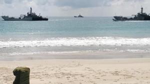 A view of Great Nicobar island in January 2019.(@nsitharaman/Twitter Photo) A view of Great Nicobar island in January 2019.(@nsitharaman/Twitter Photo)