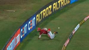 Nicholas Pooran’s effort is being lauded as the ‘best save of all time’(Twitter) Nicholas Pooran’s effort is being lauded as the ‘best save of all time’(Twitter)