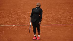 Serena Williams of the U.S. reacts during her first round match against Kristie Ahn of the U.S.(REUTERS) Serena Williams of the U.S. reacts during her first round match against Kristie Ahn of the U.S.(REUTERS)