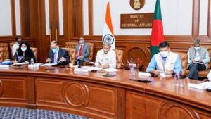 The virtual meeting of the Joint Consultative Commission (JCC) was co-chaired by external affairs minister S Jaishankar and his Bangladeshi counterpart AK Abdul Momen.(ANI PHOTO.) The virtual meeting of the Joint Consultative Commission (JCC) was co-chaired by external affairs minister S Jaishankar and his Bangladeshi counterpart AK Abdul Momen.(ANI PHOTO.)